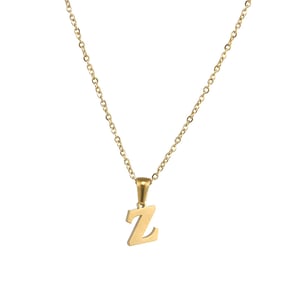 1 piece simple series simple letter stainless steel  gold plated women pendant necklaces h5